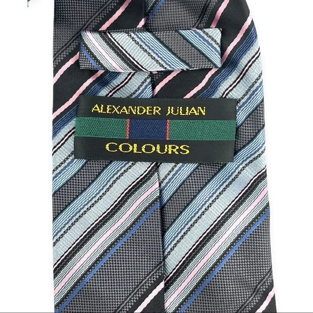 Alexander Julian Colours Men’s Silk Tie Blue Green